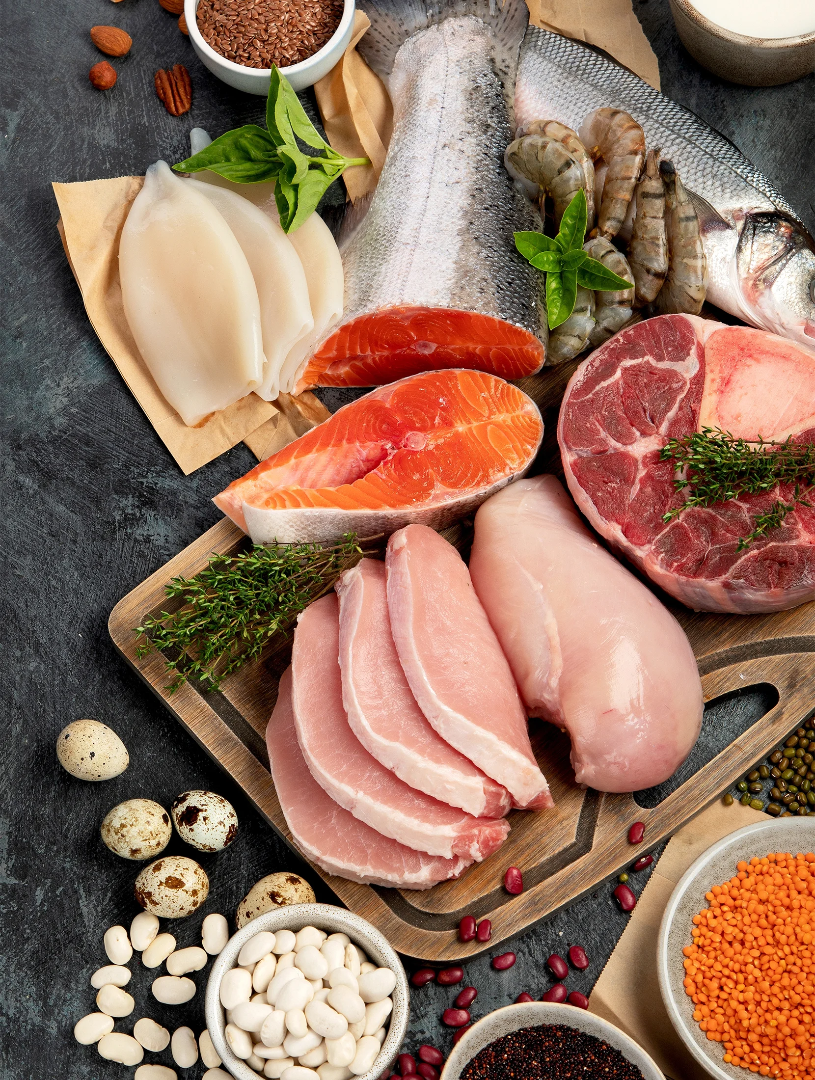 A broad selection of ingredients for professional kitchens